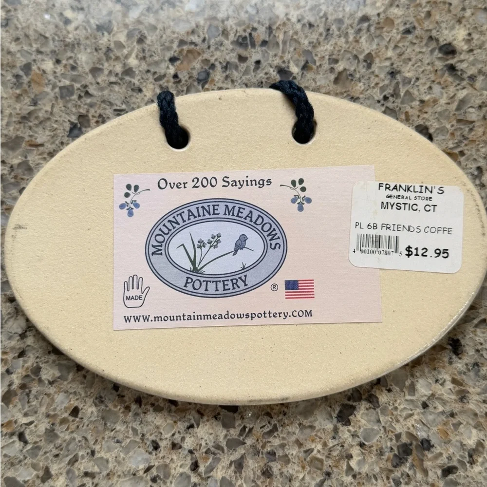 NWT Cream and Black Decorative Accent Plaque